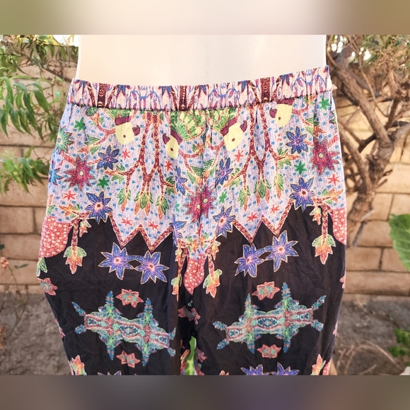 New SMALL fit XS ? women CLEOBELLA boho lounge pajama pants birds elastic waist - Picture 11 of 16